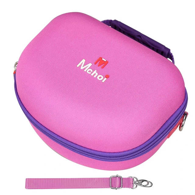 Alt view image 5 of 7 - Hard Case Suitable for Riwbox CT-7 Pink/for Jack CT-7S Cat Green 3.5mm/ for iClever IC-HS01 Bluetooth Wireless Over-Ear Headphones Headset for Kids Travel Protective Case, Dark Pink, Case Only