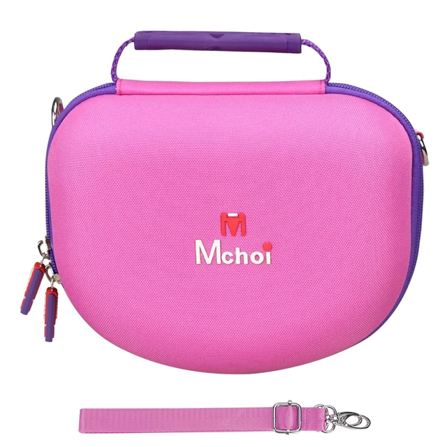 Alt view image 6 of 7 - Hard Case Suitable for Riwbox CT-7 Pink/for Jack CT-7S Cat Green 3.5mm/ for iClever IC-HS01 Bluetooth Wireless Over-Ear Headphones Headset for Kids Travel Protective Case, Dark Pink, Case Only