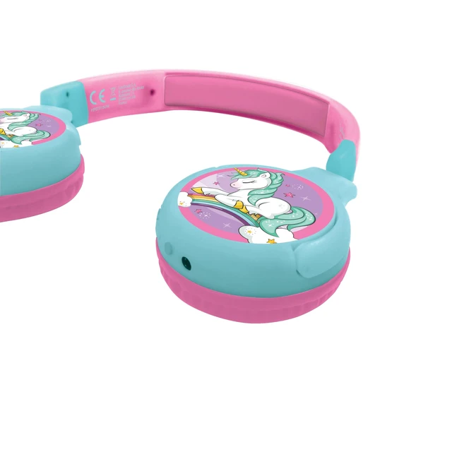 Alt view image 3 of 4 - Unicorn Bluetooth Headphones, HPBT010UNI 2-in-1 Bluetooth, Wired, with Microphone, Control Buttons, Foldable and Adjustable, Rechargeable Battery