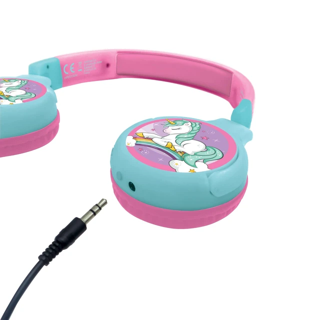 Alt view image 4 of 4 - Unicorn Bluetooth Headphones, HPBT010UNI 2-in-1 Bluetooth, Wired, with Microphone, Control Buttons, Foldable and Adjustable, Rechargeable Battery