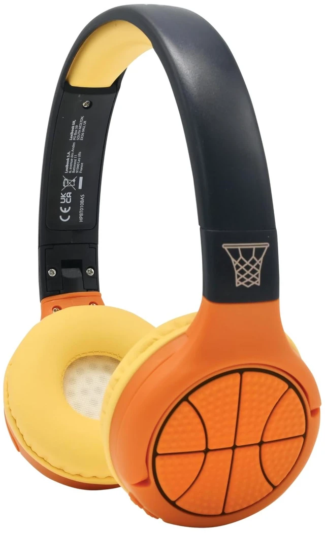 Main image of Basketball Bluetooth Headphones, HPBT010BA 2-in-1 Bluetooth, Wired, with Microphone, Control Buttons, Foldable and Adjustable, Rechargeable Battery