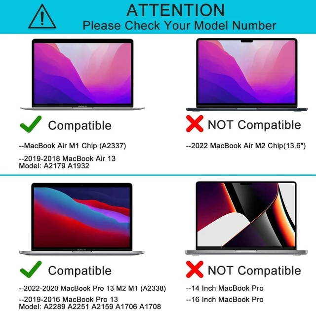 Alt view image 2 of 7 - 2 Pack Tempered Glass Screen Protector for MacBook Pro 13 Inch M2 M1 (2023-2016), MacBook Air 13 M1 (2021-2018), Mac Pro 13 MA2338 A2289 A2251 A2159 A1706 A1708, Mac Air 13 A2337 A2179 A1932
