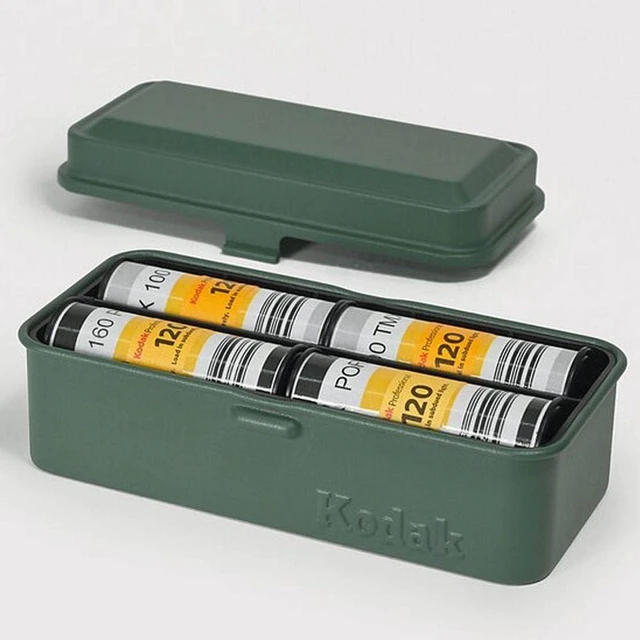 Alt view image 6 of 7 - Film Case - Steel for 8 Rolls 120 / 10 Rolls 35mm - Retro Olive