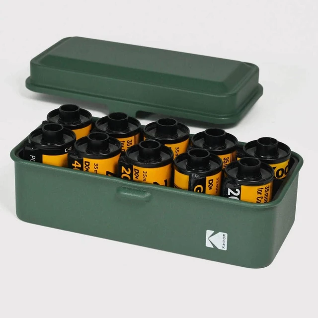 Alt view image 5 of 7 - Film Case - Steel for 8 Rolls 120 / 10 Rolls 35mm - Retro Olive