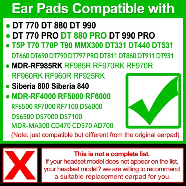 Alt view image 2 of 7 - Replacement Ear Pads Compatible with DT770, DT880, DT990, DT 770 PRO, DT 880 PRO, DT 990 PRO Headphones (Silver)