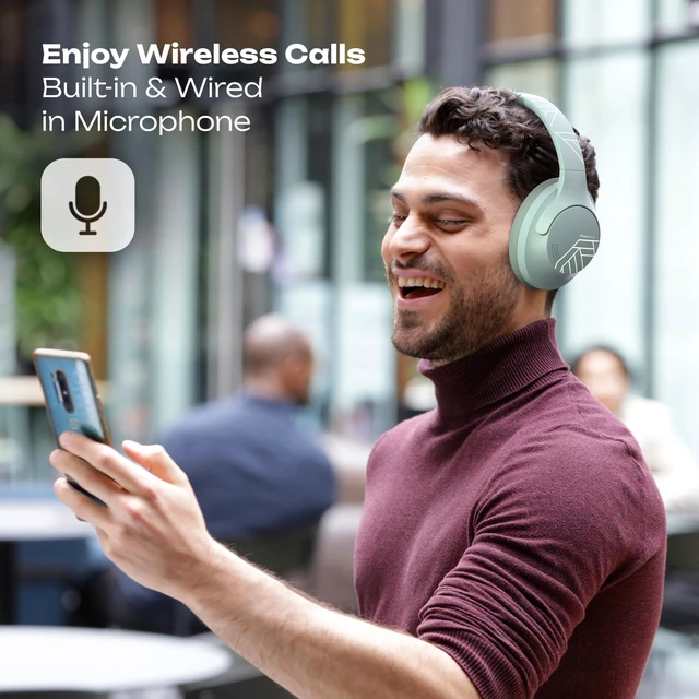 Alt view image 2 of 7 - Bluetooth Headphones Over Ear, 50H Playtime with 4 EQ Modes Wireless Headphones with Microphone, HiFi Stereo Deep Bass, Soft Ear Cups, Foldable Lightweight Headset for Travel/Office/Workout