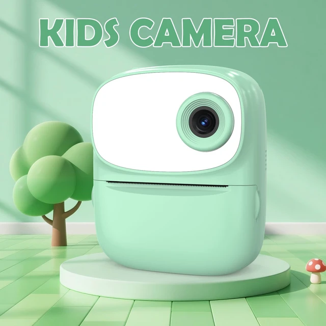 Alt view image 2 of 7 - Kids Camera Instant Print for Kids with Mirror, HD Dual-Lens Selfie Digital Camera with 3 Rolls Print Paper & 32GB Card, Holiday Birthday Gifts Toys for Girls Boys Toddler. (Green)