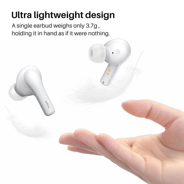 Alt view image 2 of 7 - A2 Mini Wireless Earbuds, Ultra Lightweight Bluetooth 5.3 Headphones Comfortable Fit Ear buds, Clear Calls with Built-in Mic, Immersive Premium Sound, 20H Playtime, in Ear Headset, White