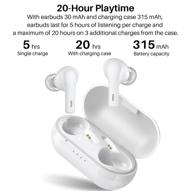 Alt view image 4 of 7 - A2 Mini Wireless Earbuds, Ultra Lightweight Bluetooth 5.3 Headphones Comfortable Fit Ear buds, Clear Calls with Built-in Mic, Immersive Premium Sound, 20H Playtime, in Ear Headset, White