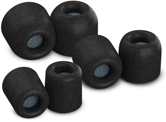 Main image of 600 Core Series Memory Foam Replacement IEM Ear Tips, Black (S/M/L) 3 Pairs, TechDefender, for Truthear, Sennheiser, Moondrop & More, Superior Noise Isolation, Ultimate Comfort, Secure Fit