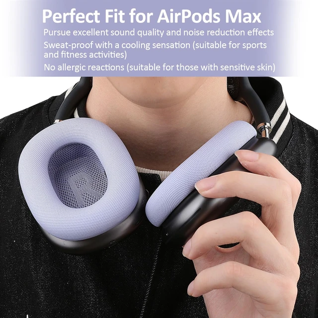 Alt view image 2 of 7 - Ear Cushions Compatible with AirPods Max, Purple Protein Leather, Gel& Memory Foam, For 2024 Version Airpods Max 2