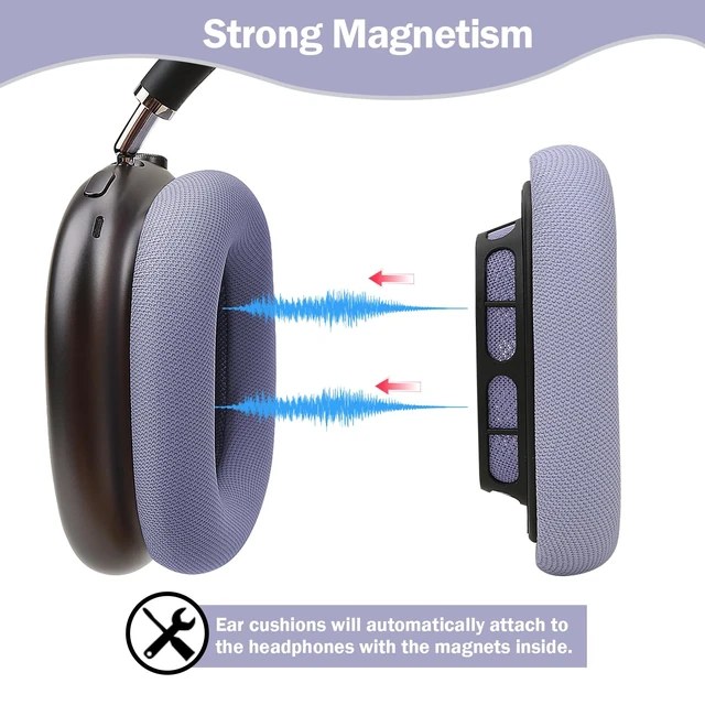 Alt view image 6 of 7 - Ear Cushions Compatible with AirPods Max, Purple Protein Leather, Gel& Memory Foam, For 2024 Version Airpods Max 2