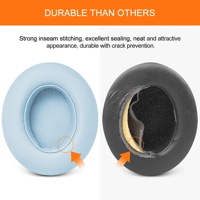 Alt view image 5 of 7 - Ear Pads Replacement for Beats Studio 3 - Earpad Cushions for Beats Studio 2 3 Wired Wireless - Headphone Cover Parts with Strong Adhesive (Crystal Blue)