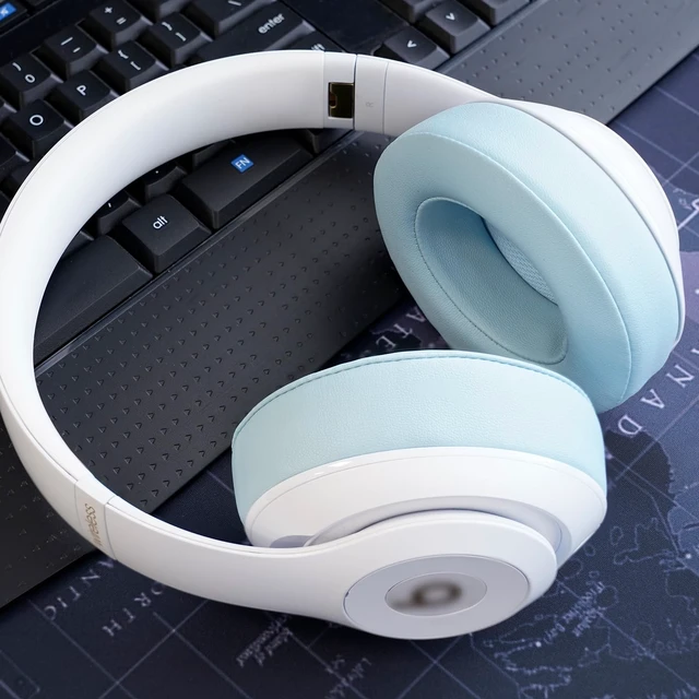 Alt view image 7 of 7 - Ear Pads Replacement for Beats Studio 3 - Earpad Cushions for Beats Studio 2 3 Wired Wireless - Headphone Cover Parts with Strong Adhesive (Crystal Blue)