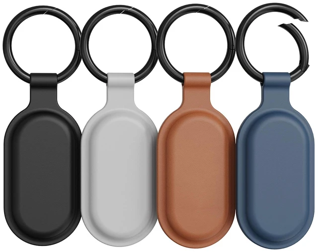 Main image of Smart Tracker Tags, Key Finder PU Leather Bluetooth Tracker MFi and Google Certified, 4 Pack Item Finder with Keyring for Keychain, Wallet, Luggage, Backpack, Locator with Sound