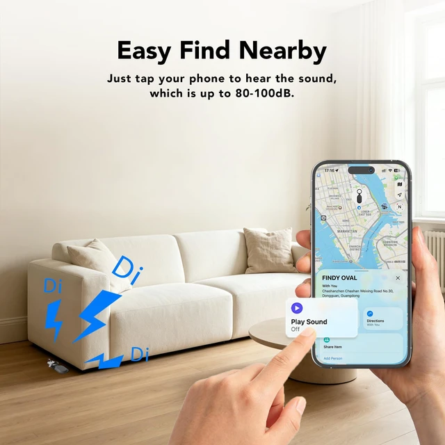 Alt view image 3 of 7 - Smart Tracker Tags, Key Finder PU Leather Bluetooth Tracker MFi and Google Certified, 4 Pack Item Finder with Keyring for Keychain, Wallet, Luggage, Backpack, Locator with Sound
