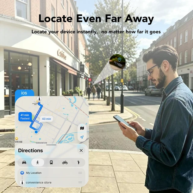 Alt view image 4 of 7 - Smart Tracker Tags, Key Finder PU Leather Bluetooth Tracker MFi and Google Certified, 4 Pack Item Finder with Keyring for Keychain, Wallet, Luggage, Backpack, Locator with Sound