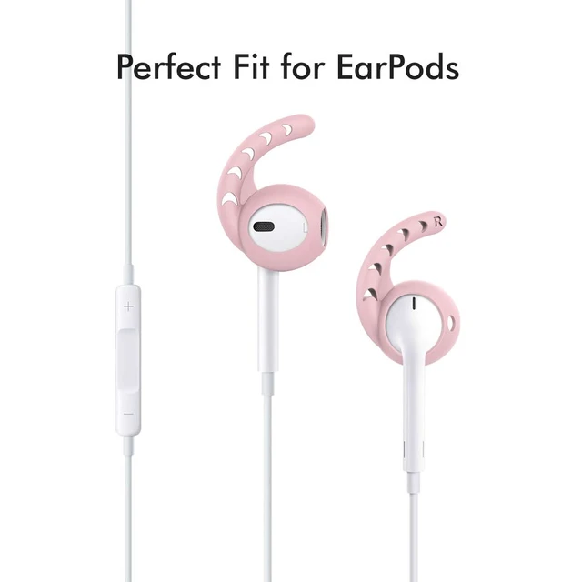 Alt view image 6 of 7 - 3 Pairs AirPods Ear Hooks Cover Silicone EarPods Tips Accessories Added Storage Pouch, Anti Slip, Secure Fit, Comfortable Silicone Ear Tips Compatible with Apple AirPods Headphones, Pink