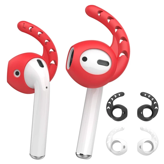 Main image of 3 Pairs AirPods Ear Hooks Cover Silicone EarPods Tips Accessories Added Storage Pouch, Anti Slip, Secure Fit, Comfortable Silicone Ear Tips Compatible with Apple AirPods Headphones
