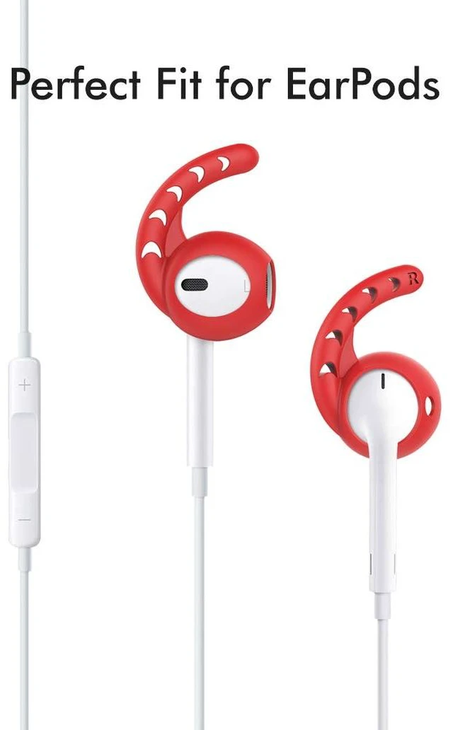 Alt view image 6 of 7 - 3 Pairs AirPods Ear Hooks Cover Silicone EarPods Tips Accessories Added Storage Pouch, Anti Slip, Secure Fit, Comfortable Silicone Ear Tips Compatible with Apple AirPods Headphones