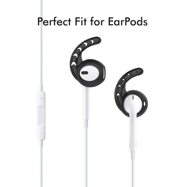 Alt view image 5 of 6 - 3 Pairs AirPods Ear Hooks Cover Silicone EarPods Tips Accessories Added Storage Pouch, Anti Slip, Secure Fit, Comfortable Silicone Ear Tips Compatible with Apple AirPods Headphones, Black
