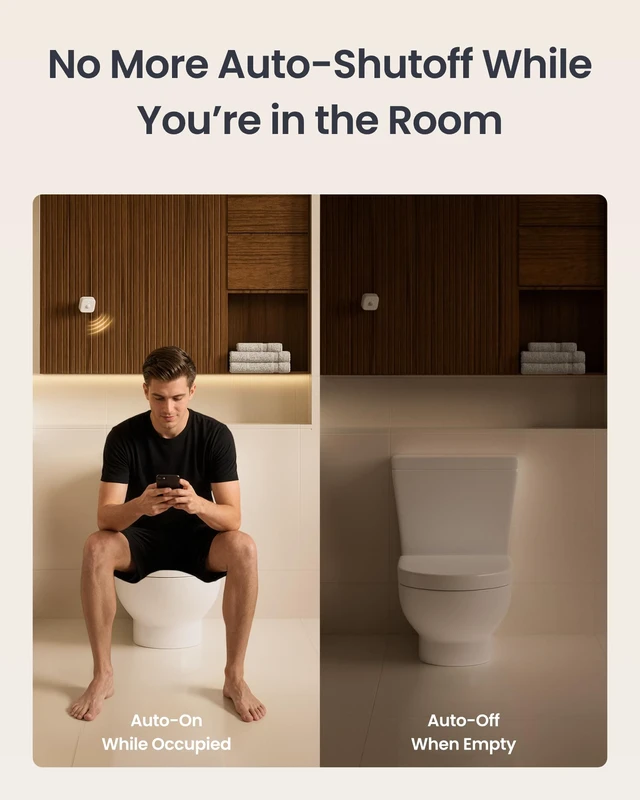 Alt view image 2 of 7 - Smart mmWave Radar Motion Sensor, Bluetooth Presence Sensor with Dynamic Detection & Zone Positioning, Compatible with Alexa, HomeKit & Apple Home (Presence Sensor*1)