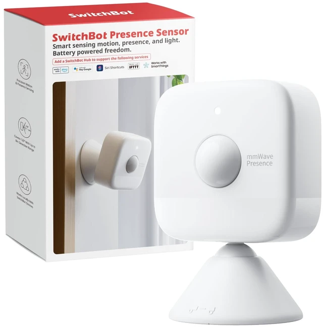 Main image of Smart mmWave Radar Motion Sensor, Bluetooth Presence Sensor with Dynamic Detection & Zone Positioning, Compatible with Alexa, HomeKit & Apple Home (Presence Sensor*1)