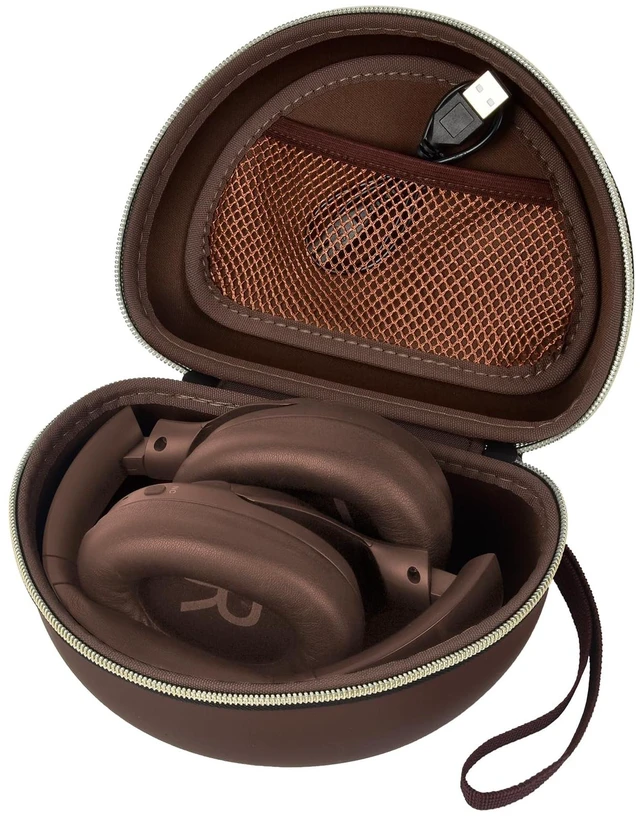 Main image of Hard Headphone Case for Beats/for JBL/for TOZO&Foldable Headphone Crush-Resistant EVA Shell with Mesh Pocket for Cables, Fits Foldable Over-Ear Headphones for Travel, Brown, Case Only