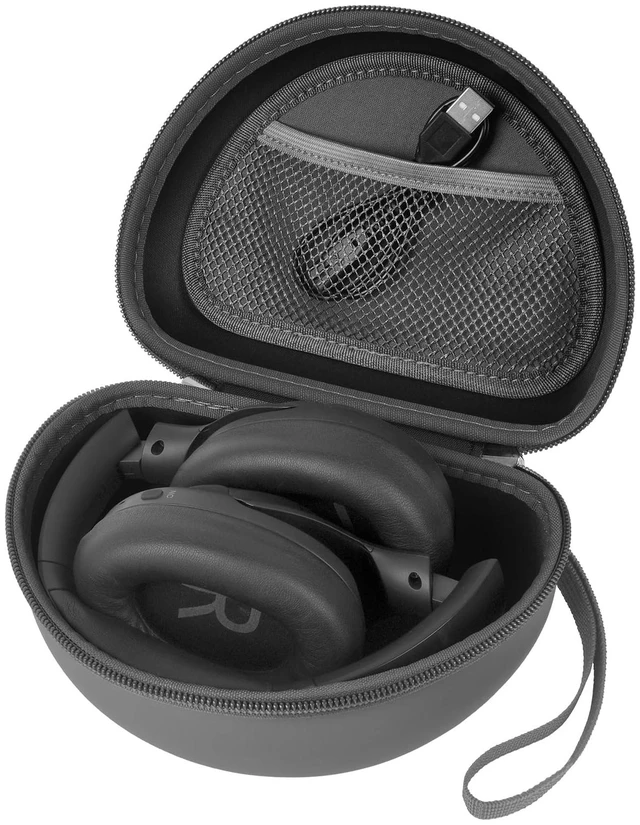 Main image of Headphone Case for Beats/for JBL/for TOZO/for JLab/for Bose Hard EVA Shell, 3.3-In Deep Interior, Mesh Pocket & Detachable Strap for Travel and Storage, Dark Grey, Case Only