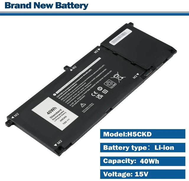 Alt view image 2 of 6 - 15V H5CKD Battery for Dell Inspiron 7506 7405 7306 7300 7500 Battery Replacement for 5406 5400 5502 5501 5402 5401 5505 5300 5301 5508 5509 Latitude 3410 3510 Vostro p102f p126g 7T8CD