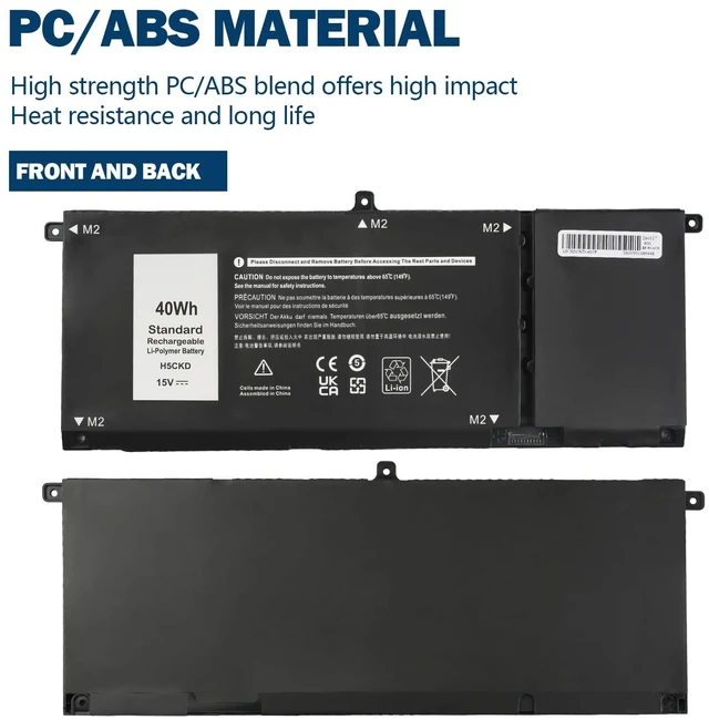 Alt view image 4 of 6 - 15V H5CKD Battery for Dell Inspiron 7506 7405 7306 7300 7500 Battery Replacement for 5406 5400 5502 5501 5402 5401 5505 5300 5301 5508 5509 Latitude 3410 3510 Vostro p102f p126g 7T8CD