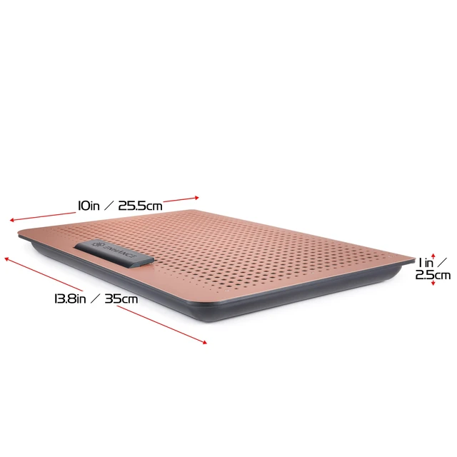 Alt view image 2 of 7 - Aluminum Laptop Cooling Pad, 6-Fan Laptop Cooler Stand for 17 Inch Laptops, 7-Height Adjustable Riser with Fan Speed Control, USB Data Pass-Through, Modern Design for Home Office School (Clay)