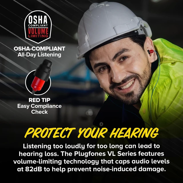 Alt view image 3 of 7 - Protector Plus VL Earplug Headphones, Hearing Protection, Red 29dB NRR Foam/27dB Silicone Plugs, Reusable Ear Plugs for Work, Noise Reduction Earbuds, In Ear Hearing Protection
