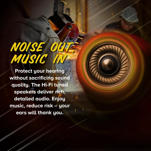 Alt view image 4 of 7 - Protector Plus VL Earplug Headphones, Hearing Protection, Red 29dB NRR Foam/27dB Silicone Plugs, Reusable Ear Plugs for Work, Noise Reduction Earbuds, In Ear Hearing Protection