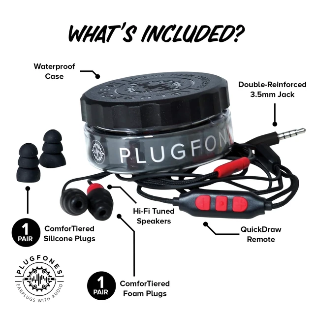 Alt view image 6 of 7 - Protector Plus VL Earplug Headphones, Hearing Protection, Red 29dB NRR Foam/27dB Silicone Plugs, Reusable Ear Plugs for Work, Noise Reduction Earbuds, In Ear Hearing Protection