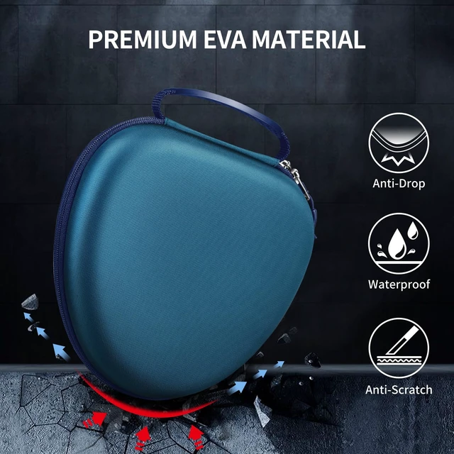 Alt view image 5 of 7 - Hard Case for AirPods Max 2 (2026) and AirPods Max 1 (2024/2020) Travel Carrying Storage Bag, Shockproof, Protective, Auto Wake/Sleep, Navy Blue
