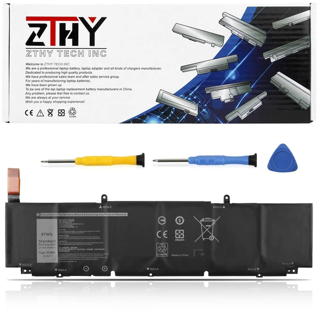 Main image of 97Wh XG4K6 Laptop Battery Replacement for Dell XPS 17 9700 9710 9720 9730 Precision 5750 5760 5770 Series P92F P92F001 P92F002 P92F003 001RR3 01RR3YM F8CPG OF8CPG 5XJ6R KVPMY 0YY3V KRDHV 11.4V 6-Cell