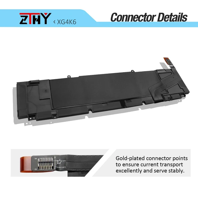 Alt view image 4 of 7 - 97Wh XG4K6 Laptop Battery Replacement for Dell XPS 17 9700 9710 9720 9730 Precision 5750 5760 5770 Series P92F P92F001 P92F002 P92F003 001RR3 01RR3YM F8CPG OF8CPG 5XJ6R KVPMY 0YY3V KRDHV 11.4V 6-Cell
