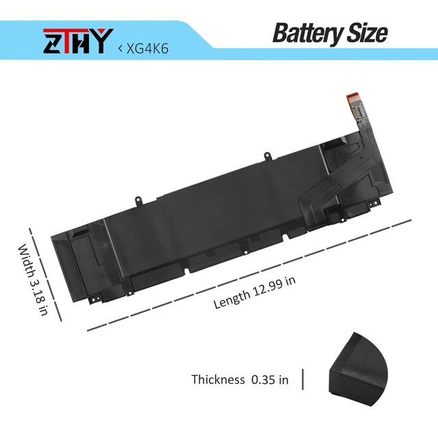 Alt view image 6 of 7 - 97Wh XG4K6 Laptop Battery Replacement for Dell XPS 17 9700 9710 9720 9730 Precision 5750 5760 5770 Series P92F P92F001 P92F002 P92F003 001RR3 01RR3YM F8CPG OF8CPG 5XJ6R KVPMY 0YY3V KRDHV 11.4V 6-Cell