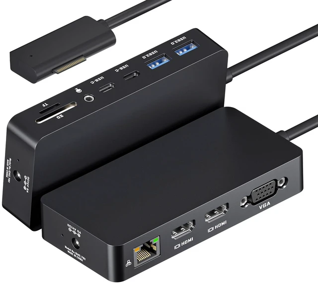 Main image of Surface Pro Docking Station - 2026 New HDMI+HDMI+VGA Triple/Dual Monitor Docking Station for Surface Pro 11/10/9/8/X/7/6/5/4/3, Surface Laptop 7/6/5/4/3/2/1, Surface Laptop Go, Surface Go 4/3/2/1
