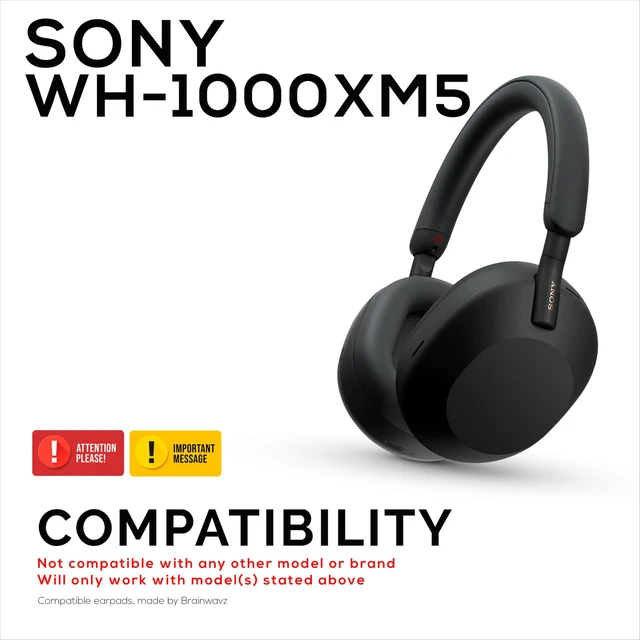Alt view image 2 of 7 - Hybrid Gel Earpads for Sony WH 1000XM5 Headphones, Cool Gel, Super Soft Fabric, PU Leather & Thicker Memory Foam for Additional Comfort, By