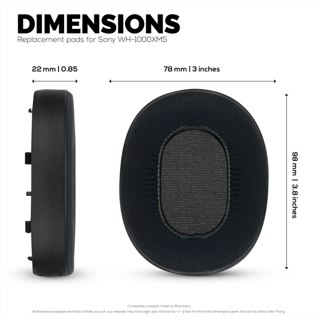 Alt view image 6 of 7 - Hybrid Gel Earpads for Sony WH 1000XM5 Headphones, Cool Gel, Super Soft Fabric, PU Leather & Thicker Memory Foam for Additional Comfort, By