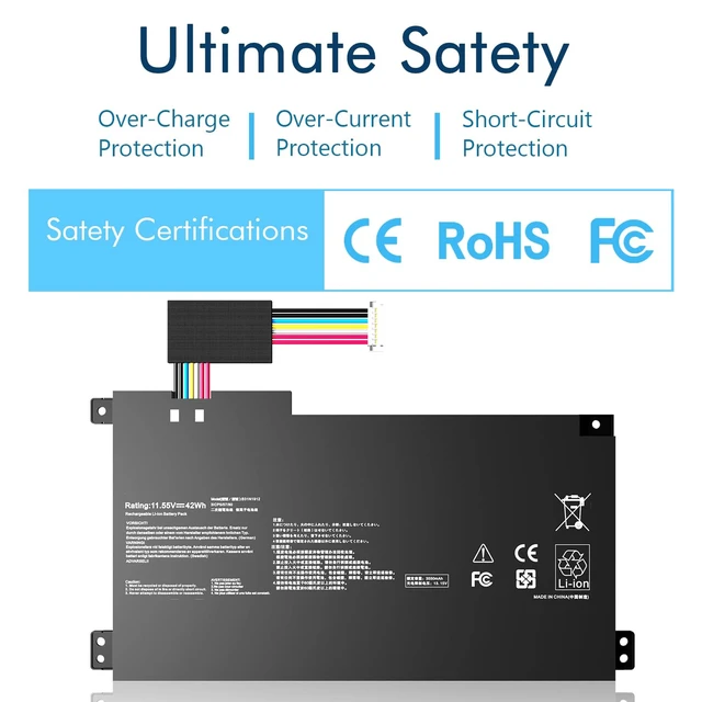 Alt view image 3 of 7 - B31N1912 C31N1912 42Wh Laptop Battery Compatible with ASUS VivoBook 14 E410MA L410MA E410KA E510MA E510KA F414MA L510MA R522MA E410MA-EK026TS EK018TS L410MA-BV058TS E510KA-EJ033TS E510KA-EJ033TS