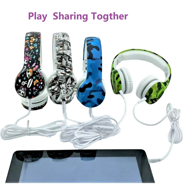 Alt view image 3 of 7 - Girls Headphones for Kids,Toddler Kid Headphones with mic & Audio Sharing Port+ Volume Limited,Boys Girls Baby Children Toddlers School use(Girls Headphones)