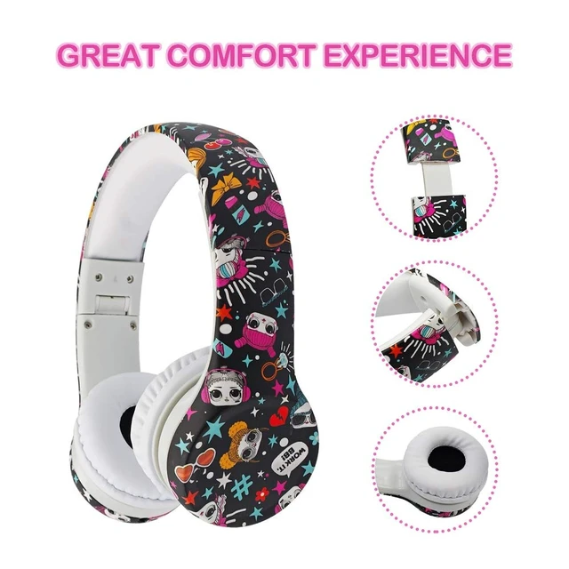 Alt view image 4 of 7 - Girls Headphones for Kids,Toddler Kid Headphones with mic & Audio Sharing Port+ Volume Limited,Boys Girls Baby Children Toddlers School use(Girls Headphones)