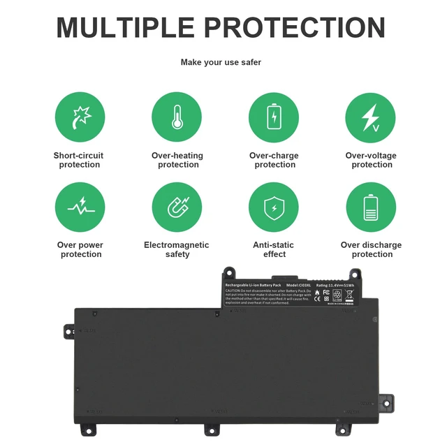 Alt view image 4 of 7 - Spare CI03 C103XL Laptop Battery for HP ProBook 640/645/650/655 G2 Series, 640/645/650/655 G3 Series, Fit HSTNN-UB6Q HSTNN-LB6T HSTNN-PB6K 801554-001