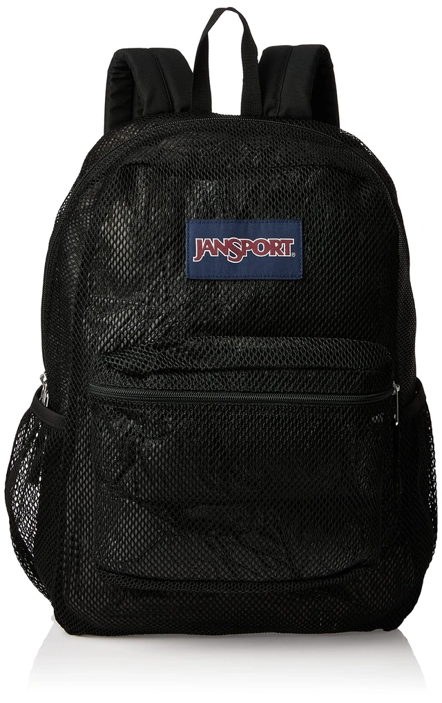Alt view image 4 of 7 - Eco Mesh Backpack 33L 15 inch Laptop Bag, Black Breathable Semi-Transparent Daypack, Durable Bottom, Water Bottle Pockets Backpacks