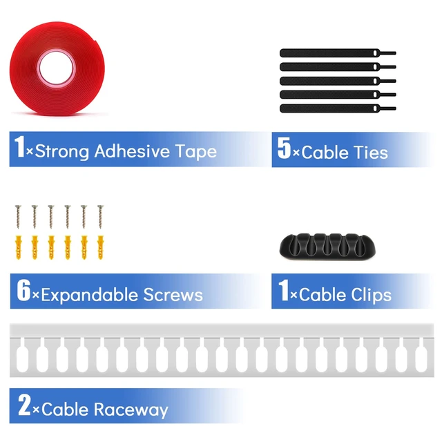 Alt view image 7 of 7 - Cable Duct Management Raceway Kit, 31.4" (2 x 15.7) Server Rack Management, Hide Network HDMI VGA Cables, Open Slot Track Desk Wire Channel, White 2 Pack