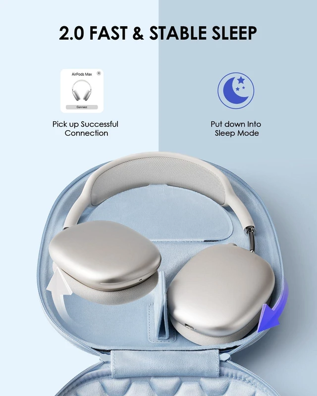 Alt view image 2 of 7 - Smart Case 2.0 Slimline for AirPods Max 2 Headphones, Supports Sleep Mode AirPods Max Accessories, Upgrade Anti-Scratch Portable Carry Travel Bag