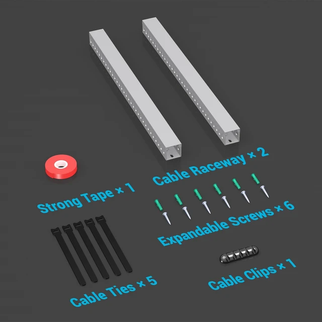Alt view image 6 of 6 - Open Slot Wire Duct Kit, 31.4"(2 x 15.7) Server Rack Cable Management, Cable Management Raceway for Hide Network HDMI VGA Cable, Wiring Raceway Cable Duct, Desk Wire Channel, 2 Pack, Grey